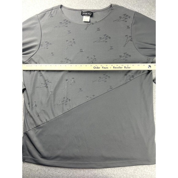 California Krush Woman Top Womens 2X Gray Plus Size Long Sleeve Made in USA - Picture 4 of 12
